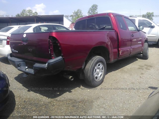 5TETX22N97Z453816 - 2007 TOYOTA TACOMA ACCESS CAB RED photo 4