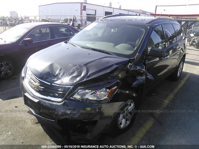 1GNKRFED0FJ109324 - 2015 CHEVROLET TRAVERSE LS BLACK photo 2