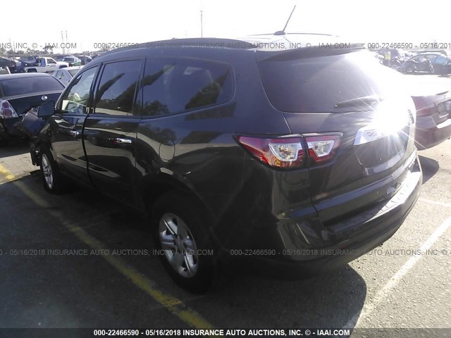 1GNKRFED0FJ109324 - 2015 CHEVROLET TRAVERSE LS BLACK photo 3