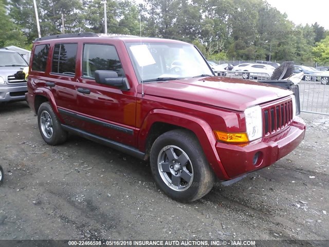 1J8HG48NX6C225600 - 2006 JEEP COMMANDER RED photo 1