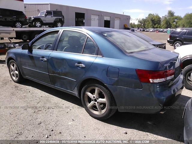 5NPEU46F16H026101 - 2006 HYUNDAI SONATA GLS/LX BLUE photo 3