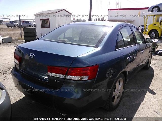 5NPEU46F16H026101 - 2006 HYUNDAI SONATA GLS/LX BLUE photo 4