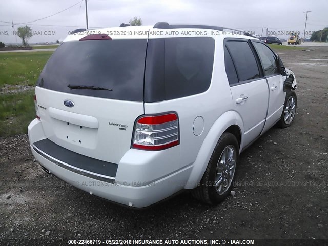 1FMDK06W98GA15585 - 2008 FORD TAURUS X LIMITED WHITE photo 4