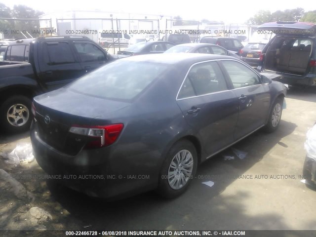 4T4BF1FKXDR278295 - 2013 TOYOTA CAMRY L/SE/LE/XLE GRAY photo 4