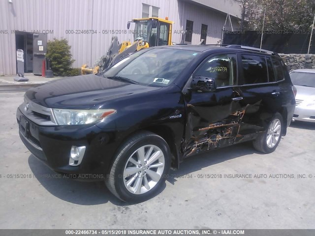 JTEDC3EH6B2002802 - 2011 TOYOTA HIGHLANDER HYBRID LIMITED BLACK photo 2