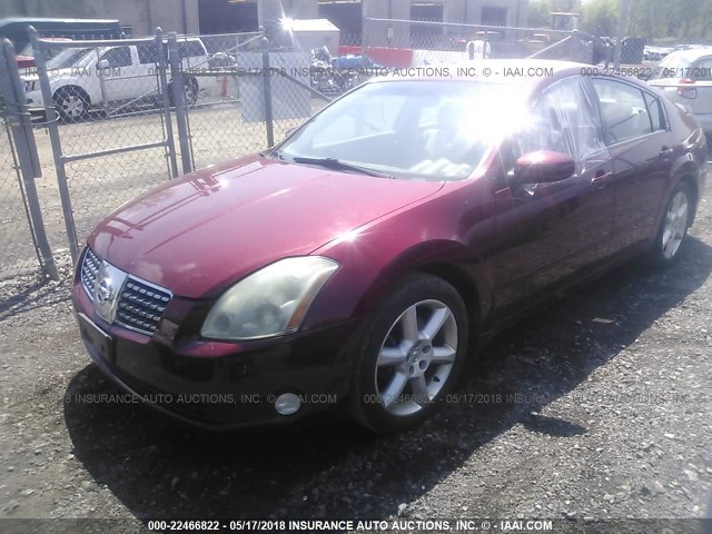 1N4BA41E04C807037 - 2004 NISSAN MAXIMA SE/SL RED photo 2