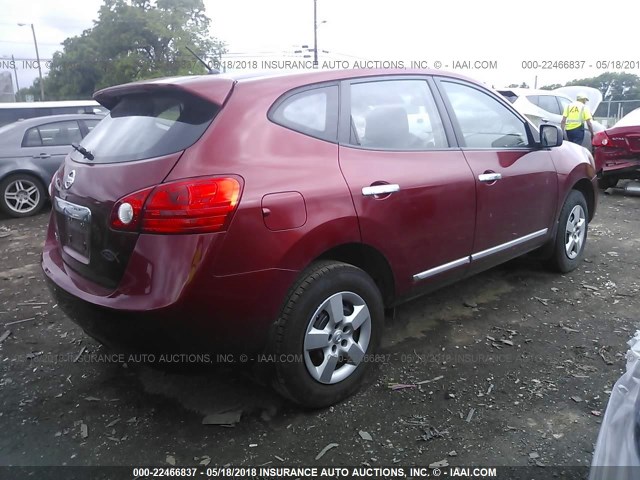 JN8AS5MT1DW005568 - 2013 NISSAN ROGUE S/SV RED photo 4