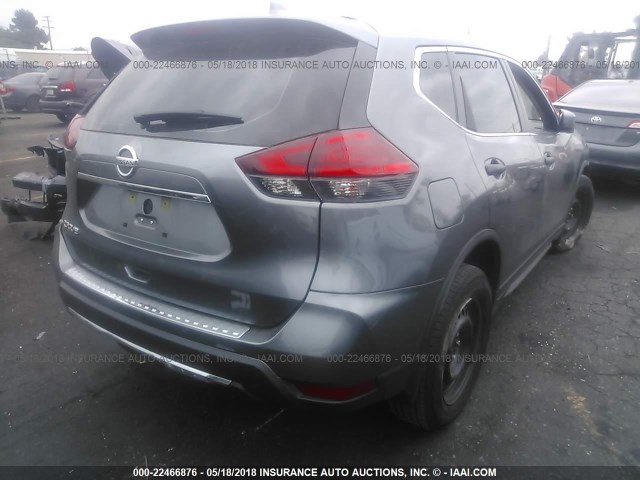 KNMAT2MTXHP606310 - 2017 NISSAN ROGUE S/SV GRAY photo 4