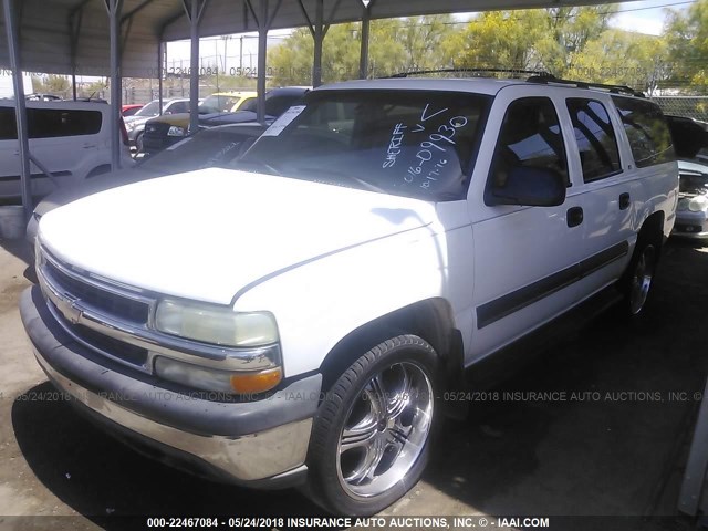 3GNEC16Z72G324626 - 2002 CHEVROLET SUBURBAN C1500 WHITE photo 2