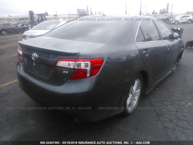 4T1BF1FK2CU611680 - 2012 TOYOTA CAMRY SE/LE/XLE GRAY photo 4