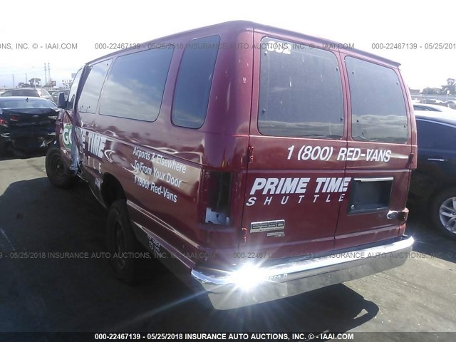 1FBSS3BL7CDB13506 - 2012 FORD ECONOLINE E350 SUPER DUTY WAGON RED photo 3