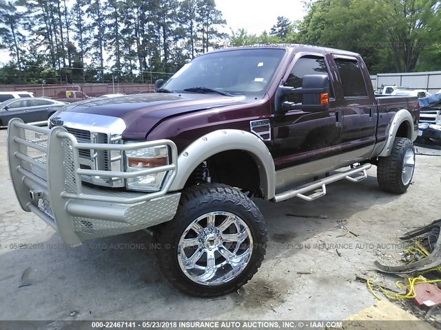 1FTSW21R38ED40063 - 2008 FORD F250 SUPER DUTY RED photo 2