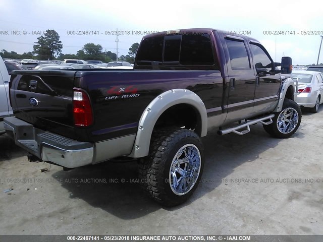 1FTSW21R38ED40063 - 2008 FORD F250 SUPER DUTY RED photo 4