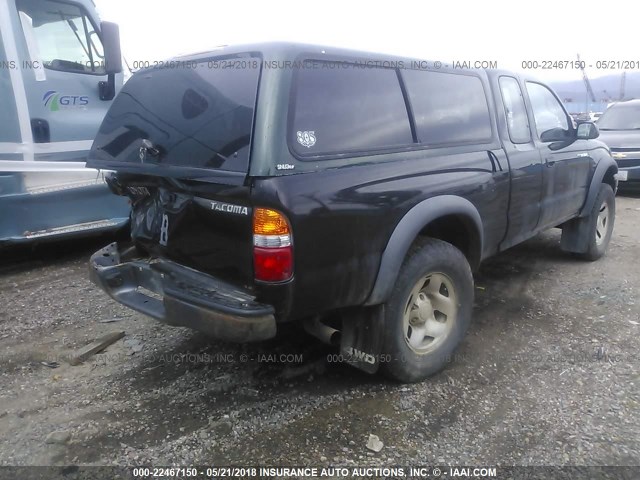 5TEWM72NX2Z899016 - 2002 TOYOTA TACOMA XTRACAB BLACK photo 4