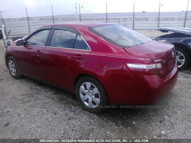 4T1BE46K08U216988 - 2008 TOYOTA CAMRY CE/LE/XLE/SE RED photo 3