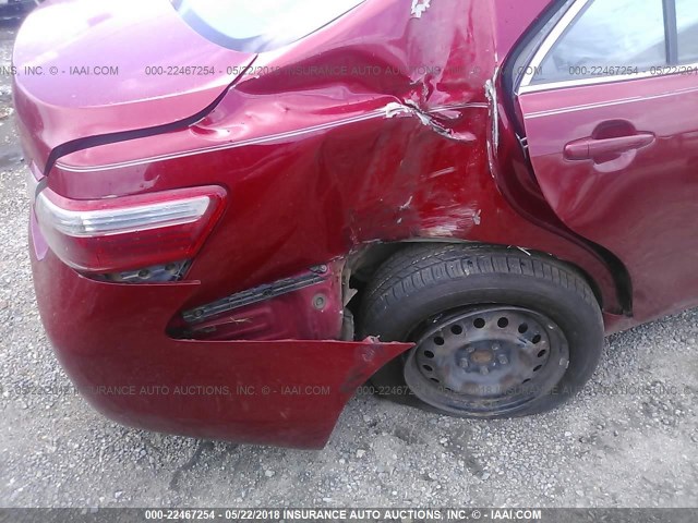 4T1BE46K08U216988 - 2008 TOYOTA CAMRY CE/LE/XLE/SE RED photo 6