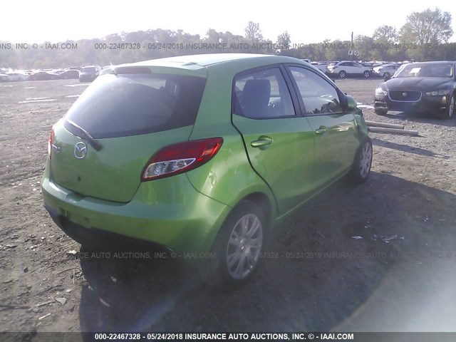 JM1DE1KY2C0147467 - 2012 MAZDA MAZDA2 GREEN photo 4