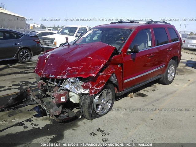 1J8HR58205C675177 - 2005 JEEP GRAND CHEROKEE LIMITED RED photo 2