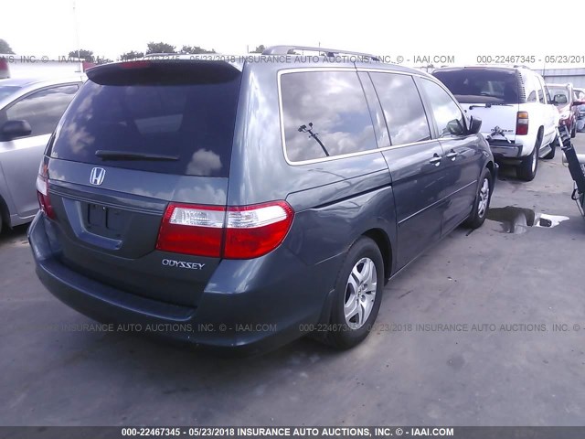 5FNRL38695B405212 - 2005 HONDA ODYSSEY EXL BLUE photo 4