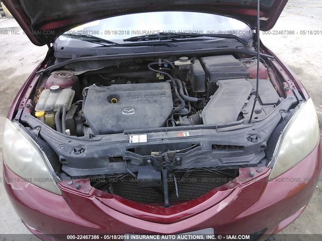 JM1BK343261417339 - 2006 MAZDA 3 HATCHBACK RED photo 10