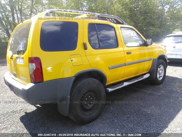 5N1ED28Y72C552754 - 2002 NISSAN XTERRA XE/SE YELLOW photo 4