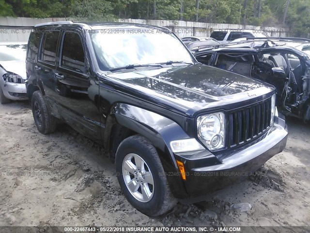 1C4PJLAK8CW110048 - 2012 JEEP LIBERTY SPORT BLACK photo 1