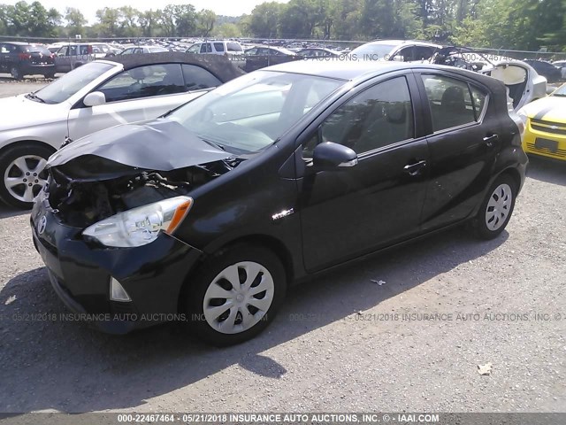 JTDKDTB36D1552026 - 2013 TOYOTA PRIUS C BLACK photo 2