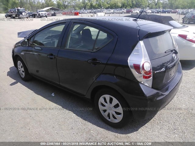 JTDKDTB36D1552026 - 2013 TOYOTA PRIUS C BLACK photo 3