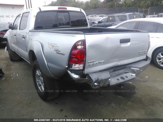 5TEJU62N17Z349442 - 2007 TOYOTA TACOMA DOUBLE CAB PRERUNNER SILVER photo 3