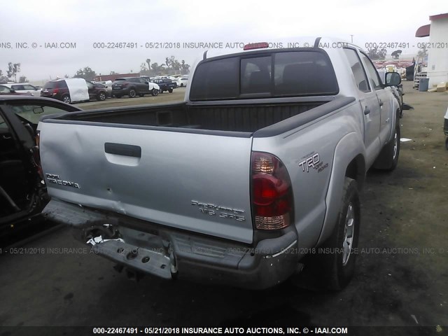 5TEJU62N17Z349442 - 2007 TOYOTA TACOMA DOUBLE CAB PRERUNNER SILVER photo 4
