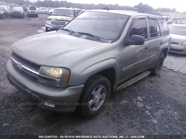 1GNDS13S132168616 - 2003 CHEVROLET TRAILBLAZER  GREEN photo 2