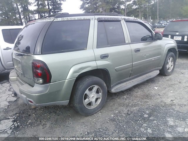 1GNDS13S132168616 - 2003 CHEVROLET TRAILBLAZER  GREEN photo 4