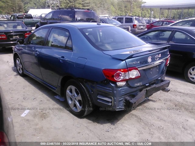 5YFBU4EE1CP045807 - 2012 TOYOTA COROLLA S/LE BLUE photo 3