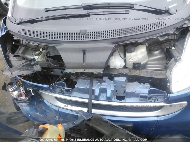 WMEEJ31X39K277860 - 2009 SMART FORTWO PURE/PASSION BLUE photo 10