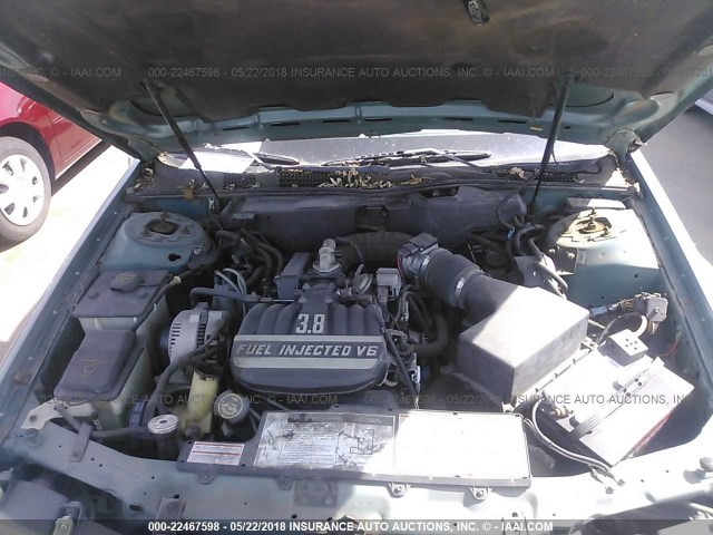 1FALP5243PA291593 - 1993 FORD TAURUS GL GREEN photo 10