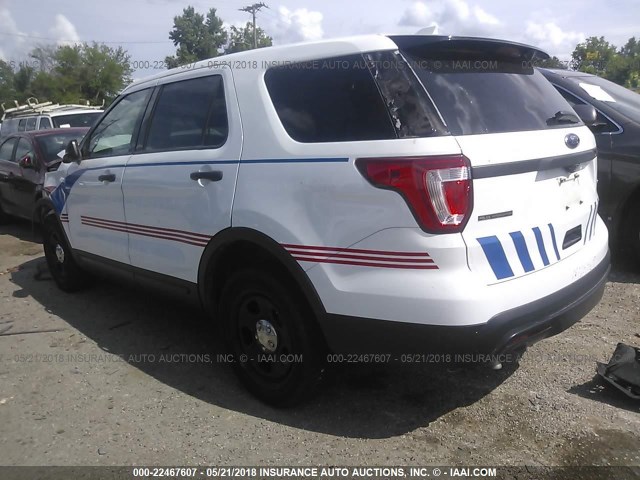 1FM5K8AR0GGD05037 - 2016 FORD EXPLORER POLICE INTERCEPTOR WHITE photo 3