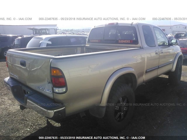 5TBBT44144S453396 - 2004 TOYOTA TUNDRA ACCESS CAB SR5 TAN photo 4