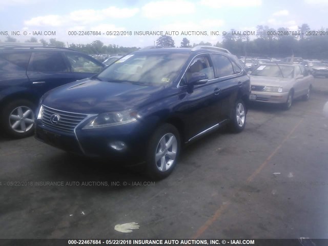 2T2BK1BA3EC226802 - 2014 LEXUS RX 350/BASE/F SPORT BLUE photo 2