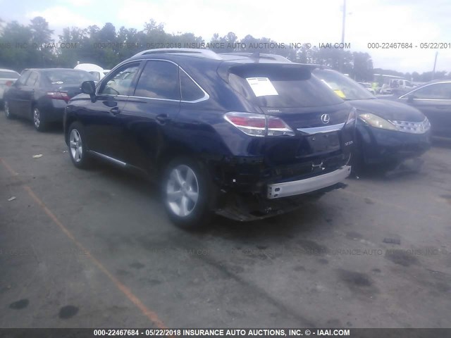 2T2BK1BA3EC226802 - 2014 LEXUS RX 350/BASE/F SPORT BLUE photo 3