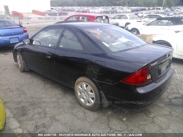 1HGEM22951L091477 - 2001 HONDA CIVIC SI/EX BLACK photo 3