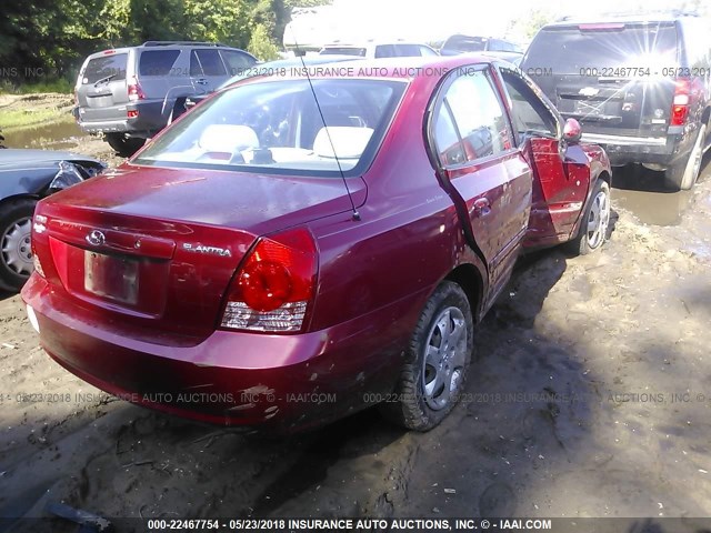 KMHDN46D94U736725 - 2004 HYUNDAI ELANTRA GLS/GT RED photo 4