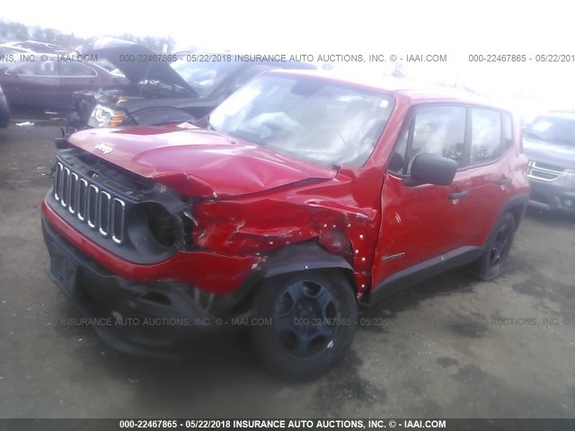 ZACCJAAT5FPB49306 - 2015 JEEP RENEGADE SPORT RED photo 2