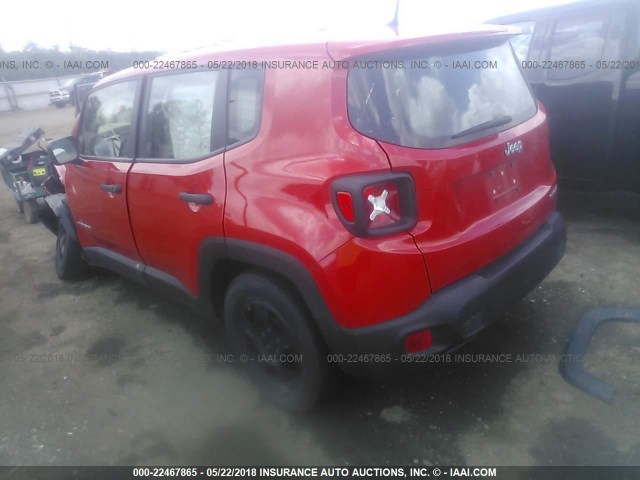 ZACCJAAT5FPB49306 - 2015 JEEP RENEGADE SPORT RED photo 3