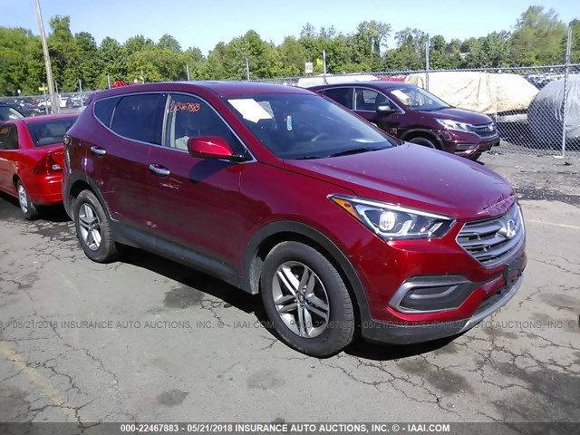 5XYZT3LB9JG540763 - 2018 HYUNDAI SANTA FE SPORT  MAROON photo 1