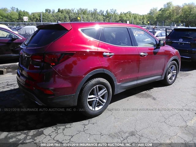 5XYZT3LB9JG540763 - 2018 HYUNDAI SANTA FE SPORT  MAROON photo 4