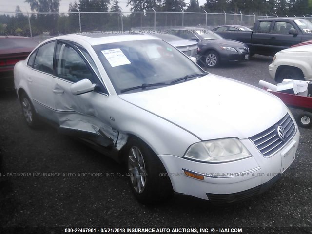 WVWPD63B62P308187 - 2002 VOLKSWAGEN PASSAT GLS WHITE photo 1