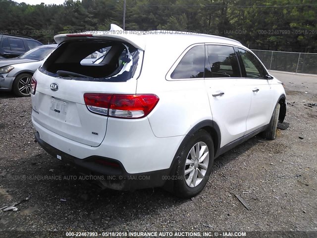 5XYPG4A39GG181520 - 2016 KIA SORENTO LX/L WHITE photo 4