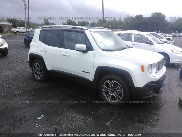 ZACCJADB5HPE48042 - 2017 JEEP RENEGADE LIMITED WHITE photo 1