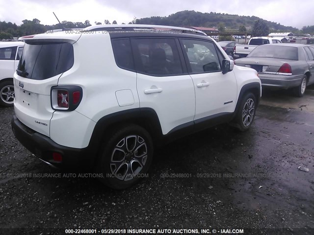 ZACCJADB5HPE48042 - 2017 JEEP RENEGADE LIMITED WHITE photo 4