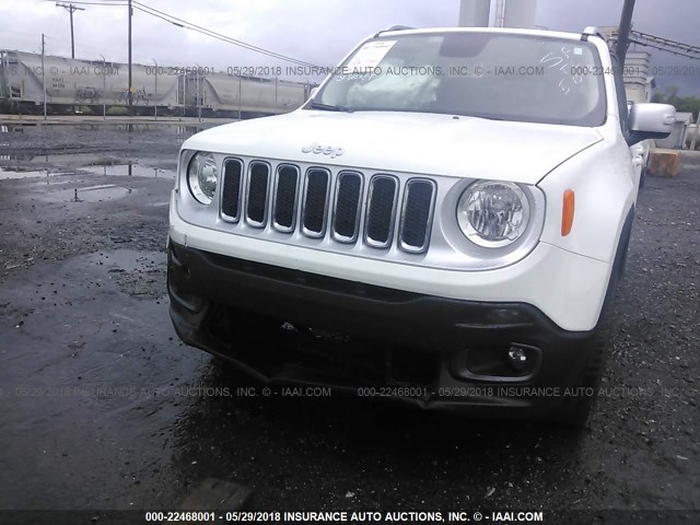 ZACCJADB5HPE48042 - 2017 JEEP RENEGADE LIMITED WHITE photo 6